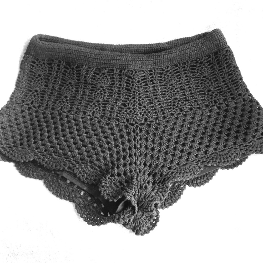 Crochet beach cover up shorts